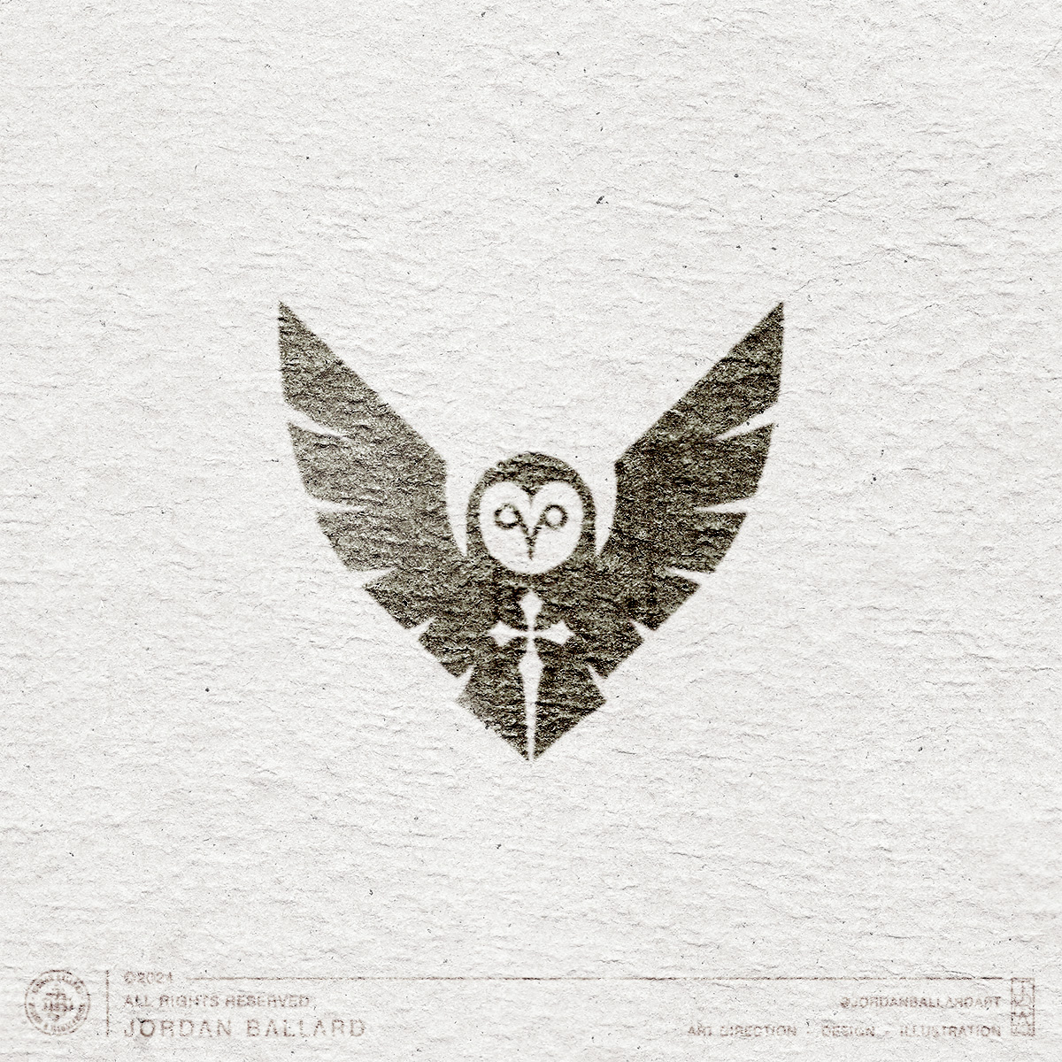 Barn owl logo dark art distressed logo gothic logo logo design owl logo