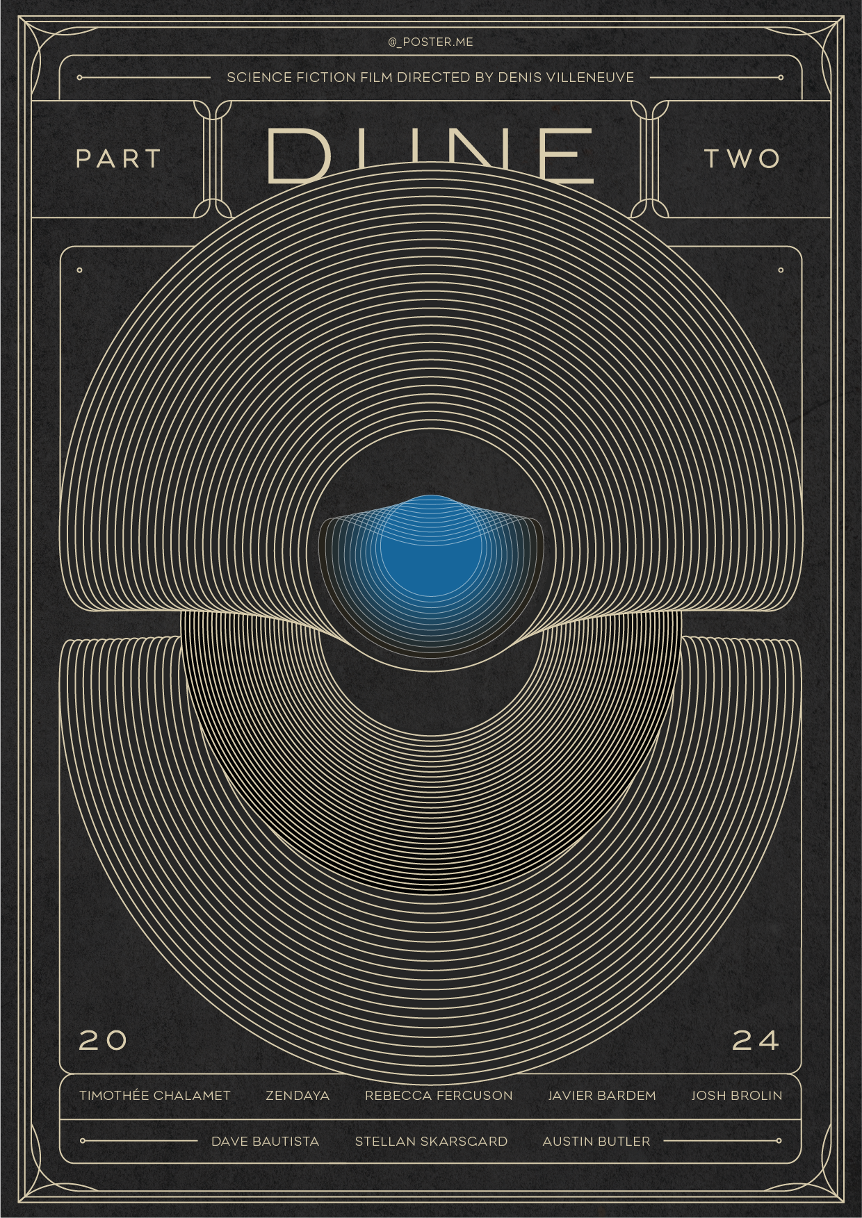Dune Movie Poster 3d design digital dune graphic design illustration movie poster science fiction shapes type typography visual