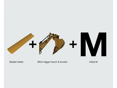 Digging deeper adds up brand branding construction digger heavy machinery icon identity logo symbolism