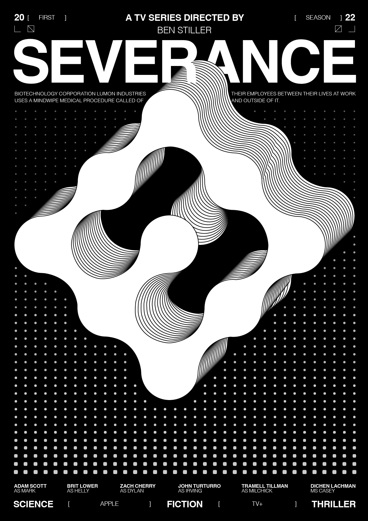 Severance Poster 3d design digital graphic design illustration poster puzzle science fiction severance shapes typography visual