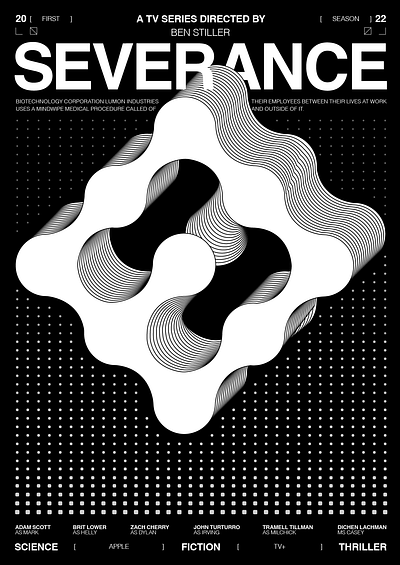 Severance Poster 3d design digital graphic design illustration poster puzzle science fiction severance shapes typography visual