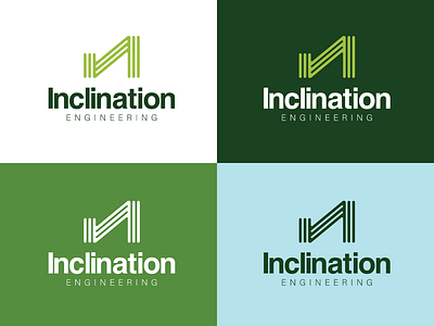 Inclination Engineering - Brand Design american branding design engineering graphic design green illustration inclination logo michigan typography vector