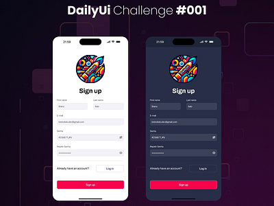 Sign Up Screen - DailyUi Challenge #001 breno brenoitalo brenoitalo16 design figma signup ui uiux user experience ux