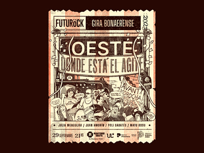 Futurock Gira Bonaerense 2023 | Oeste agite argentina branding buenos aires design drawing futurock illustration oeste