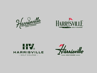 Harrisville Golf Course - Logos american ball branding club course design golf golfing graphic design green illustration logo typography vector