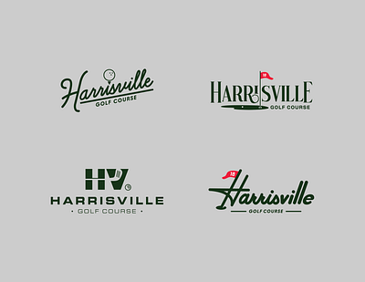 Harrisville Golf Course - Logos american ball branding club course design golf golfing graphic design green illustration logo typography vector