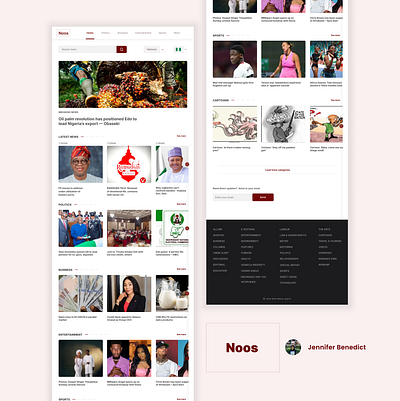A news website design ui
