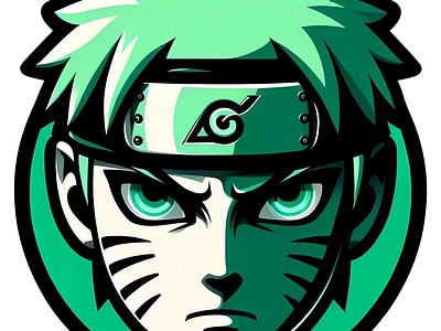 NARUTO GREEN anime graphic design green logotype microsoft designer naruto sticker design t shirtdesign tshirt design