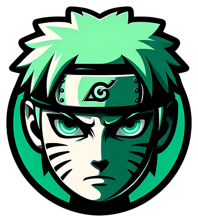 NARUTO GREEN anime graphic design green logotype microsoft designer naruto sticker design t shirtdesign tshirt design