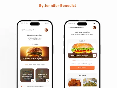 A food app design iteration ui