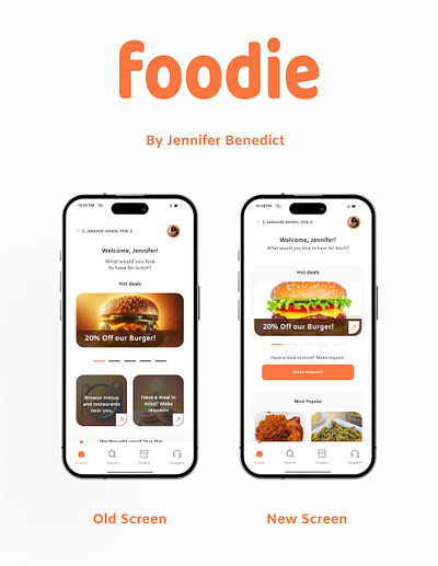 A food app design iteration ui