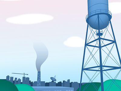 Nashville Skyline and Water Tower blue city design downtown figma graphic design illustration nashville sky skyline urban vector water tower