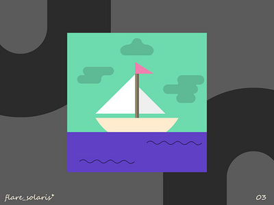 Sailboat boat calm canva collection design dream geometry illustration minimal ocean sail sailboat scene sea series simple simplism trending voyage water