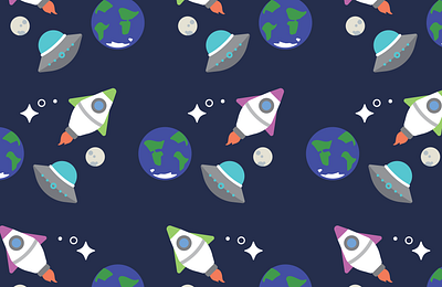 Space Pattern 🚀🌎🛸 adobe adobe illustrator design graphic design illustration illustrator minimalist pattern vector vector graphics