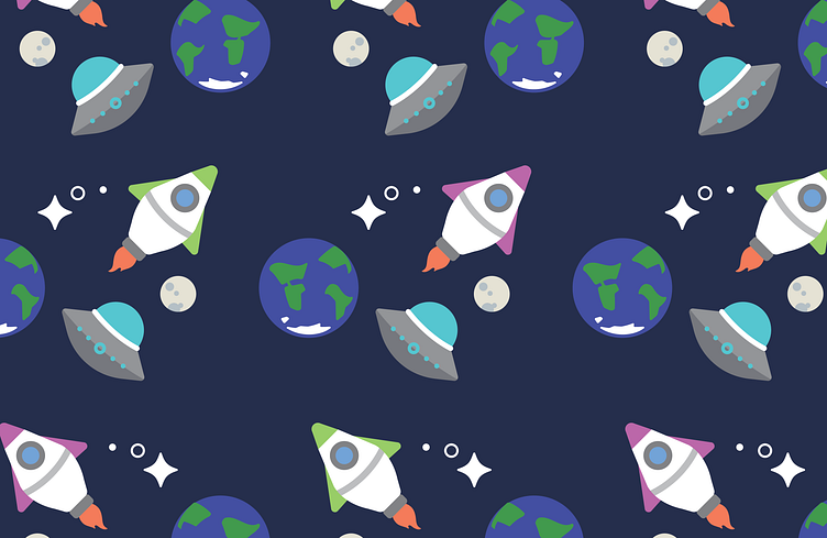 Space Pattern 🚀🌎🛸 by Danielle B. on Dribbble