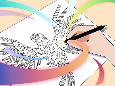 Let's color! bird illustration birds coloring coloring book coloring page digital art illustration nature vector art vector illustration