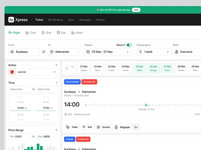 Xpress - Ticket Booking Dashboard accomodation airline airplane boarding pass book booking flight flight booking flight ticket hotel online booking product design public transport ticket ticket booking ticketing transportation travel trip booking vacation