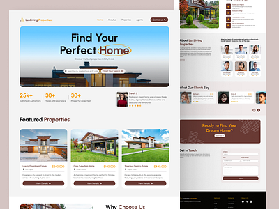 luxLiving Properties Web design design graphic design landing page ui web design