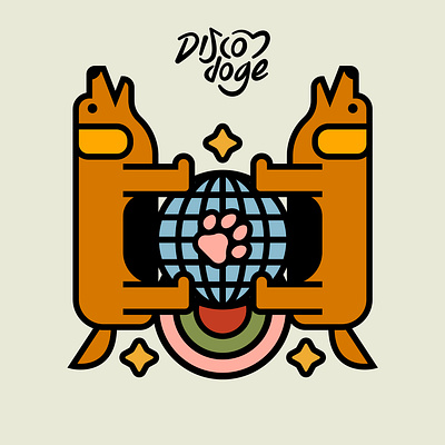 Dog Kingdom branding crest design digital disco dog editorial flat globe icon illustration indonesia kingdom logo minimal paw star ui vector