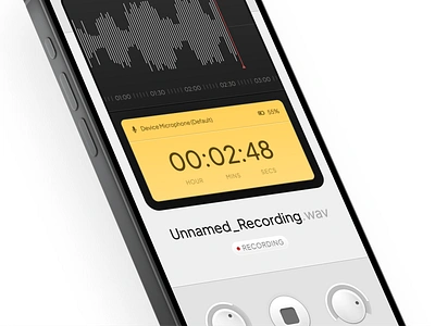 Audio Recorder App 🎤 app audio button clean design icon interface ios microphone minimal mobile mp3 record recorder simple sound talk time ui wave