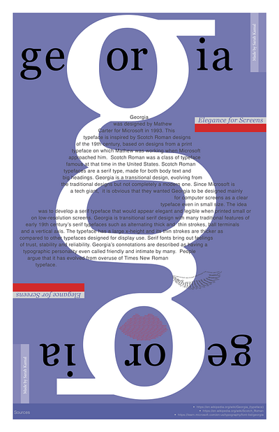 The Elegant Georgia - Typographical Poster design graphic design illustration typography