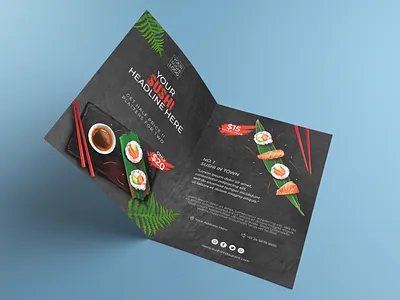 I will design a flyer, bifold, trifold, brochure and leaflet banner design bifold brochure book cover business card flyers design invitation card leaflet design product label design product packing design social media post trifold brochure visiting card