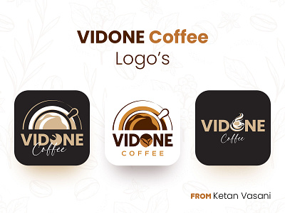 Vidone Coffee Logo's 3d animation branding coffee design graphic design icon ketan vasani logo motion graphics ui