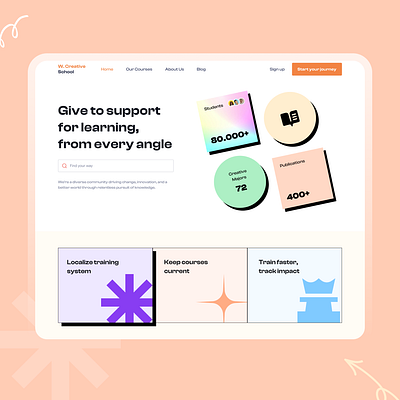 W.Creative School - Education Platform ui