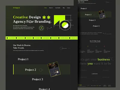 Branding Agency Landing Page agency agency web agency website brand branding card clean company profile design design agency digital marketing landing page logo pricing ui uiux ux web web design website