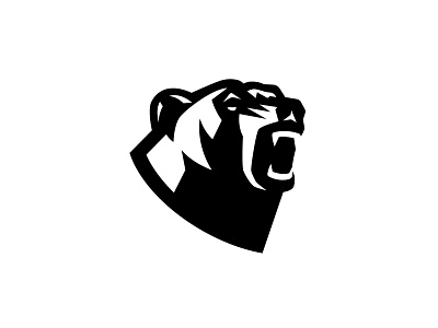 Bear aggressive animal logo designer attack bear bear logo bear mark brand branding clean fierce grizzly logo minimal mascot negative space protecting roar strong animal symbol wild wildness