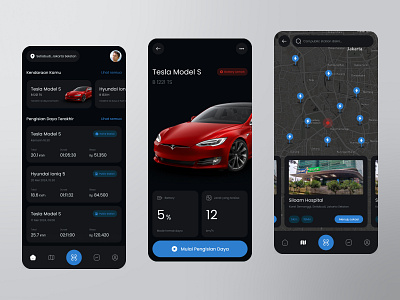 EV Charging Mobile App app app design app ui battery car charger charging charging station clean design ecar electric car ev futuristic interaction mobile station tesla ui ux