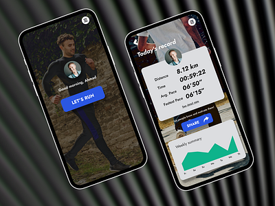 Run Tracker - UX/UI Design banner blue graphic design mobile pattern run run tracker ui ui design ux ux design