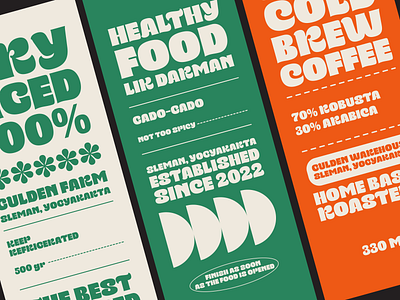 Food Label bold branding design display font fun graphic design illustration