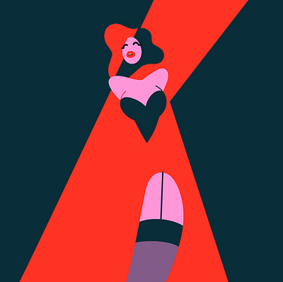 Burlesque dancer burlesque dancer fashion flat illustration graphic design vectorart