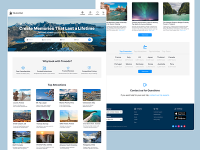 TRAVODO: Adventure Booking Site Design adventure booking booking site branding graphic design hotel booking icons trip ui ux