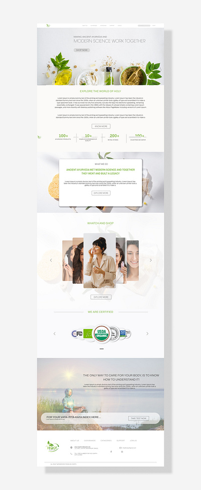 Ayurveda Website branding graphic design ui