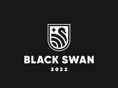 Black Swan bird branding concept design logo swan