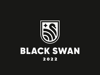 Black Swan bird branding concept design logo swan