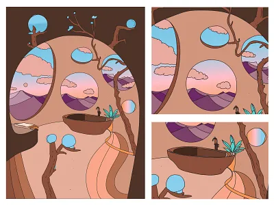 Le View bathroom concept design drawing geometry gradient illustration illustrations newwork sand shape sky typography view