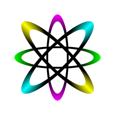 Rainbow Atom Logo by Hamid (Inspired by React Logo) 3d adobe anim branding cool colors design figma figma component variable graphic design illustrator logo motion graphics ui