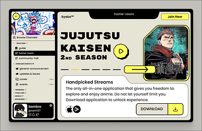 website design abstract anime beginner clean color palette graphic design jjk jujutsu kaisen landing page manga modern one peice theme ui uidesign ux web3 website