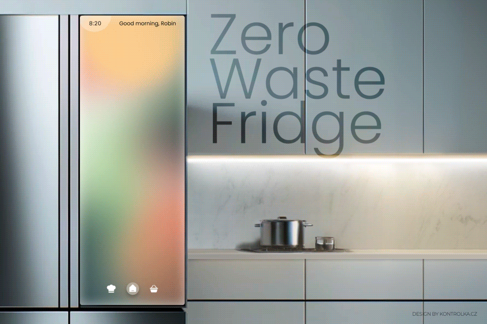 Zero Waste Fridge Concept animation colorful concept dashboard design dishes expire food fridge gastro hmi motion products recipes smart smart fridge ui ux zero waste