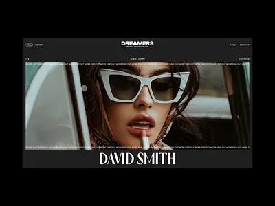 Dreamers // Artists Page animation art direction branding interaction design typography ui web animation web design website
