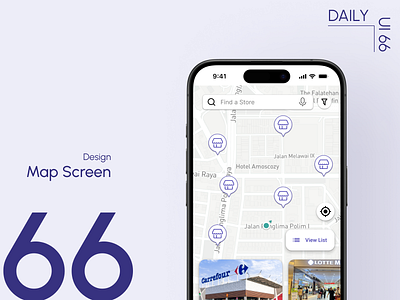 Day 66: Map Screen daily ui challenge interactive map mobile app design retail app design store locator map design ui ui design ux