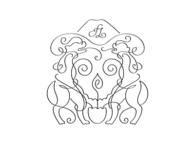 Scull plants cat dog ff hat line mexican monogram plants scull