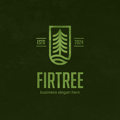 Fir Tree Logo badge style brand eco logo fir logo fir tree green tree identity leaf logo logo logo design logo fir tree logotype minimal monogram natural logo nature logo pine logo
