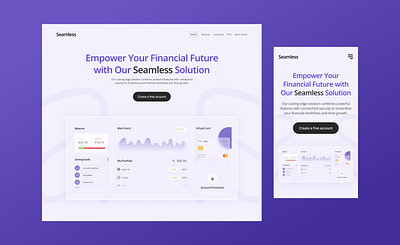 Seamless fintech seamless ui visual design web design