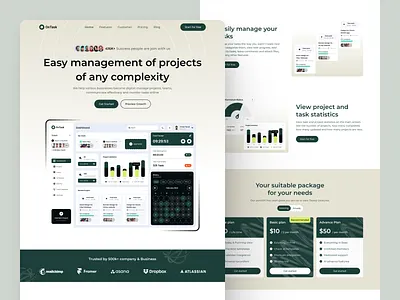 Task Management Landing Page UI best design clean design figma landing page landing page design modern project management task task management ui user interface ux web design website website design