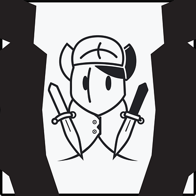 Illustration of a squire in a jacket with paired black-and-white icon illustration vector