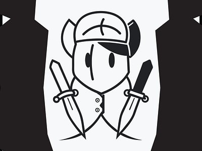 Illustration of a squire in a jacket with paired black-and-white icon illustration vector